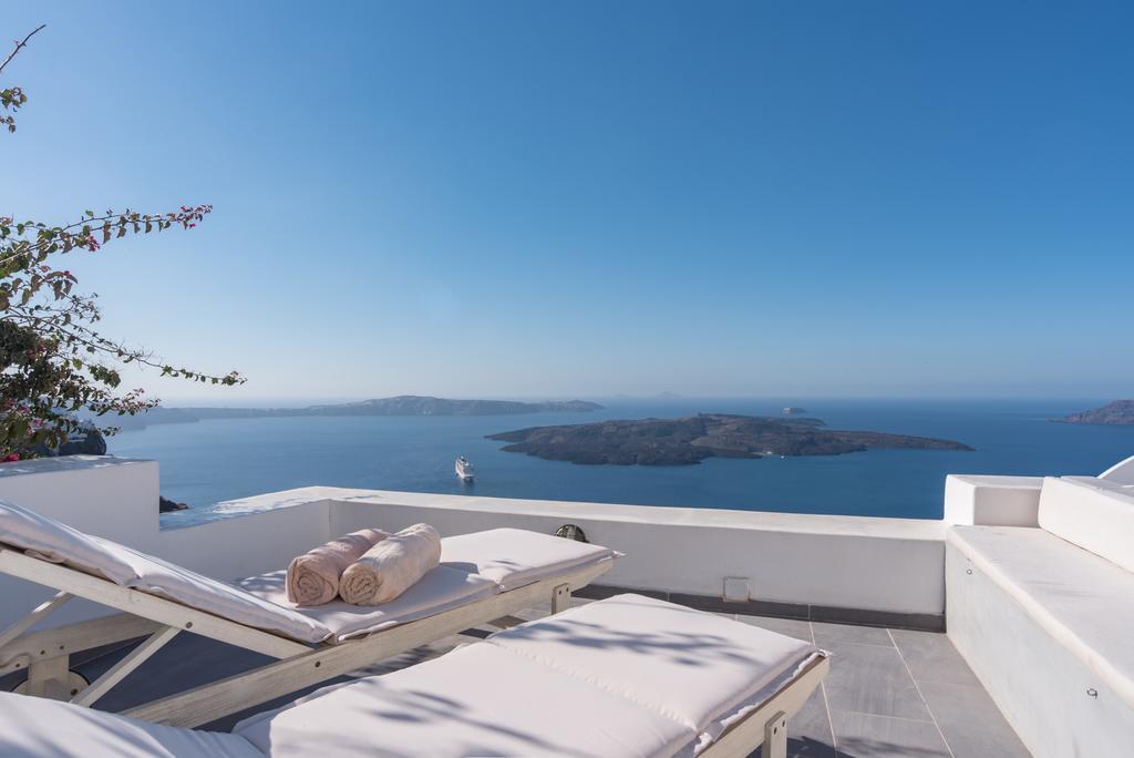 Karpimo Horizon - Caldera View With Private Hot Tub Villa Firostefani Eksteriør bilde