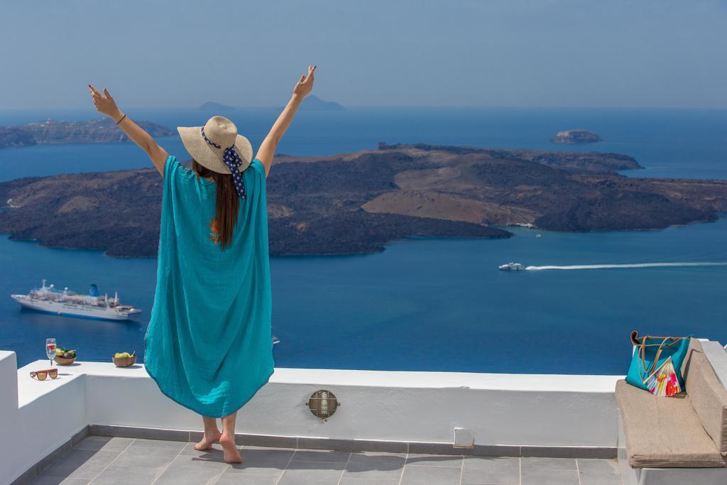Karpimo Horizon - Caldera View With Private Hot Tub Villa Firostefani Eksteriør bilde
