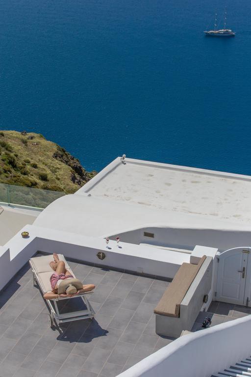 Karpimo Horizon - Caldera View With Private Hot Tub Villa Firostefani Eksteriør bilde